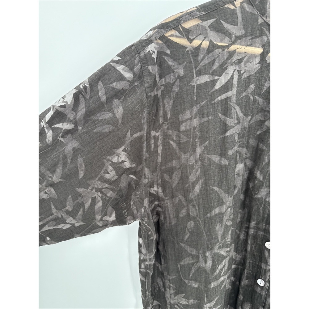 Vintage Chico's Womens Brown Sheer Oriental Button Up Top Size 3/XL Tunic Layer - Picture 2 of 8